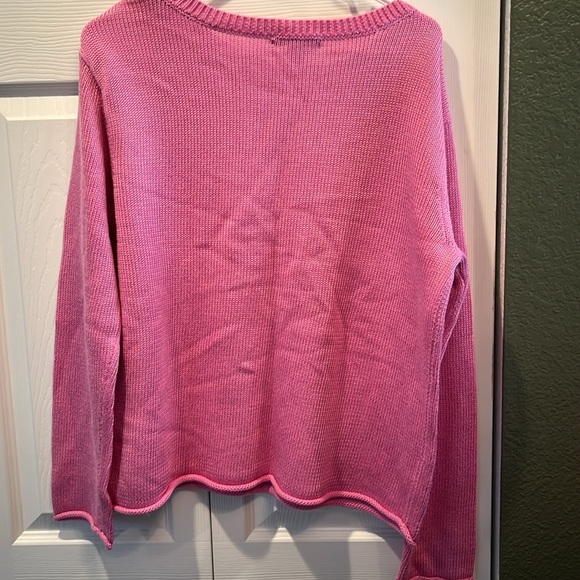 Ralph Lauren Pink Cotton Blend long sleeve sweater oyster button collar - Picture 5 of 5
